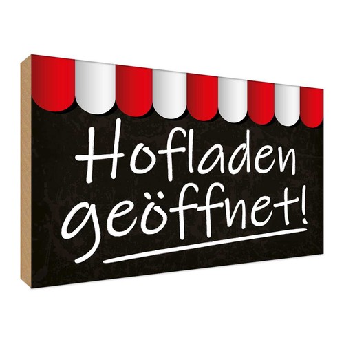 Holzschild 30x40 hofladen - 30x40,