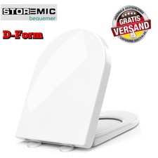STOREMIC Toilettendeckel, WC Sitz mit Absenkautomatik, Klodeckel D-Form mit
