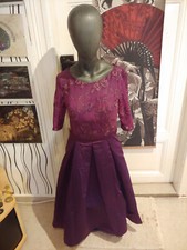Abendkleid Brautjungfer Spitze La Marie Brautmode M Aubergine