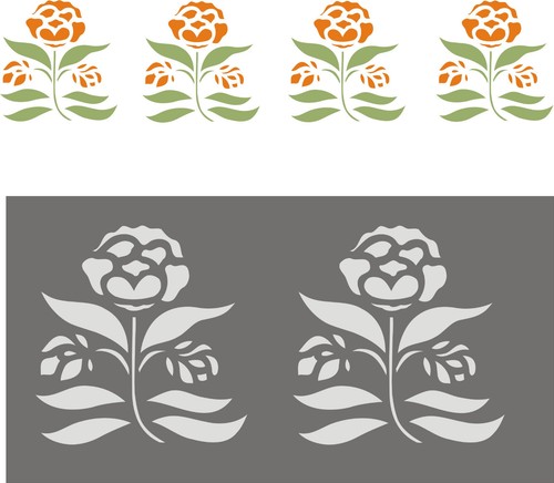 Blumen schablone - -,