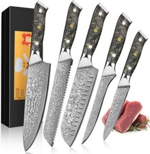 Damast Kochmesser Santokumesser Küchenmesser aus 67 Lagen VG-10 Damaststahl