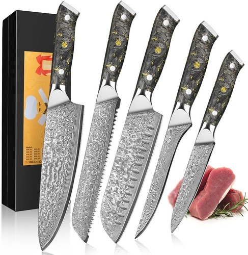 Damast kochmesser - damast,
