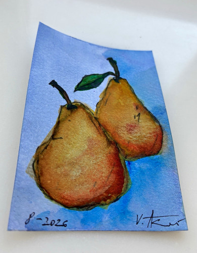 Aceo original birnen pears - aceo,