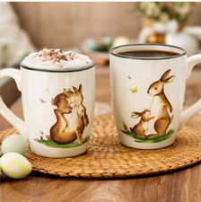 3x Becher Hasenfreunde Keramik