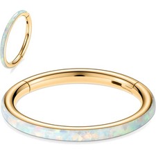 Opal CZ Conch Hoop Ring -