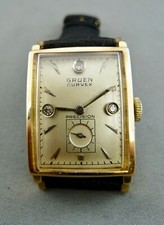 alte Armbanduhr Gruen Curvex