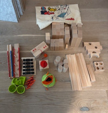 HABA Holzkugelbahn Konvolut  9KG - wie neu! Mit Murmeln und HABA Tasche