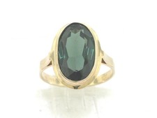 Ring 333 Gelbgold 8Kt Gold synth. Spinell Turmalin oval facettiert 1970er Jahre
