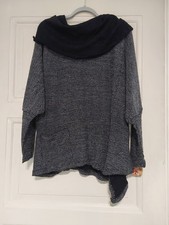 Rollkragenpullover Damen  blau- weiß Viskose Größe 58/60 Neu mit Etikett 