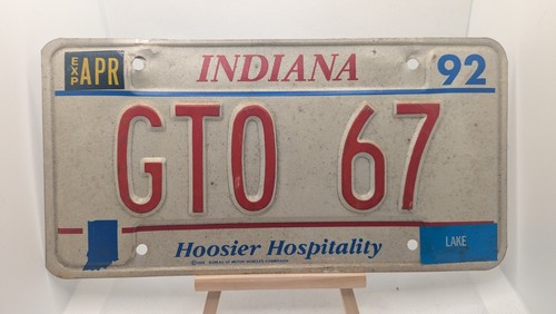 1992 indiana license plate - indiana,