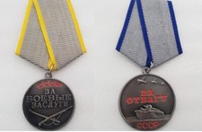 Orden CCCP UDSSR Russland Zwei Medaillen Tapferkeitsmedaille Verdienst im Kampf