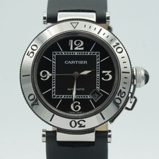 CARTIER PASHA 42 AUTOMATIK HERREN UHR 42MM STAHL VINTAGE SEATIMER 2790 CA191