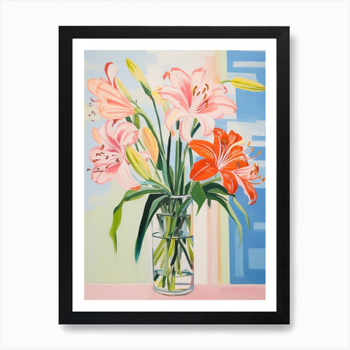 Eine vase mit amaryllis - mit,