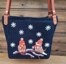 Häkeltasche Handarbeit, Umhängetasche, Wintertasche