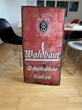 Großes Emailschild Waldbaur Schokolade Kakao Ca. 100 x 50 cm