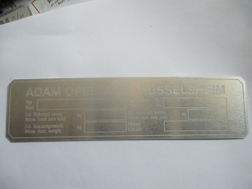 Typenschild opel schild blitz - schild,