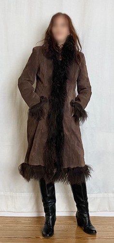 Tibetlamm wildleder mantel - wildleder,