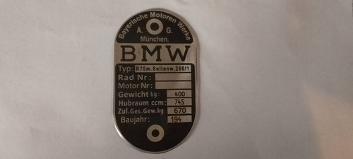 Typenschild schild bmw - typenschild, r