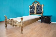 POMPÖSES JUGEND-SINGLE-EINZELBETT & NCHTTISCH 100 X 200 HOLZ GOLD POLSTER SW