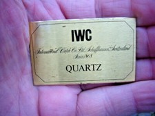 IWC - Quartz - Aufstell-Schildchen - Metall - Swiss Made
