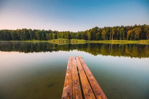 Wandbild holzsteg einem - wandbild:, an