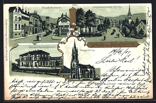 Lithographie schopfheim w - schopfheim, /w
