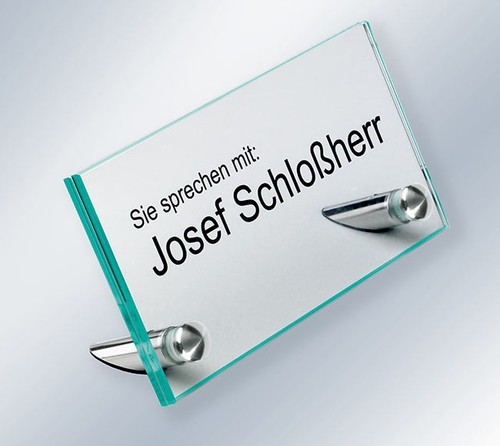 Glas namensschild - glas,