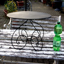 Beistelltisch Metall schwarz rund Couchtisch Blumenständer Garten Vintage  Deko