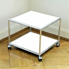 * USM Haller Möbel Beistelltisch TV Tisch Rollen Weiß auf Rollen * 50x50x39,5 * 