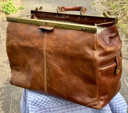 Edle vintage leder - vintage, leder-arzttasche