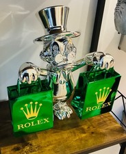 Dagobert Duck mit Rolex Bags Figur  Scrooge McDuck Statue POP ART Luxus Deko