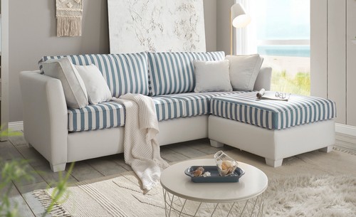 Sofa creme und blau - in,