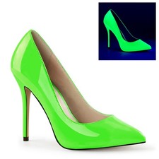 Sale AMUSE-20 Pleaser High-Heels Stilettoabsatz Pumps grün Lack Neon UV Gr 43