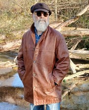 Schwere Lederjacke L Trapper Vintagejacke Winterjacke Top Qualität Ledermantel