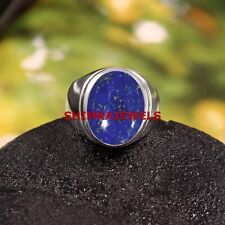 Natürlich Lapislazuli Edelstein Mit 925 Sterlingsilber Herren Ring #1029