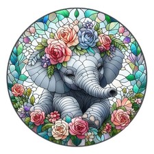 10x sticker elephant stained