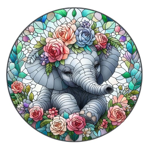 10x sticker elephant - , stained