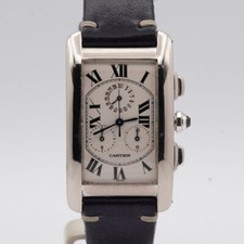 CARTIER TANK AMERICAINE CHRONO QUARTZ 2312 HERREN UHR 27 x 45MM 18K 750 GOLD