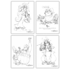 Panini Asterix - 65 Jahre Abenteuer 2024 - alle 4 Sketch-Limited Edition Karten