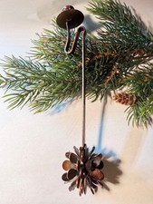 Christbaumschmuck Balancekerzenhalter Pendelkerzenhalter Zapfen Bronze Metall 18