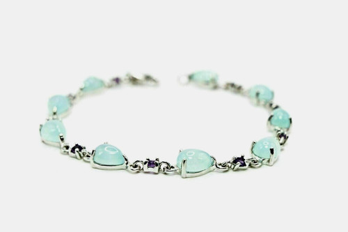 Silber armband chalcedon - silber,