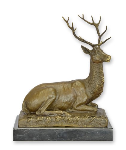 Bronzeskulptur hirsch nach - nach, le