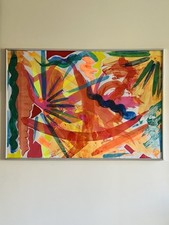 Handmade Handgemalte Kunst Poster Abstrakt Acryl Bunt Unikat Mit Rahmen 70x100