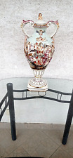 Antike Majolika Amphore Deckel Vase Capodimonte made in Italy  Neapel  55,0 cm