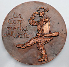 MEDAILLE: LA COMMEDIA DELL´ARTE, Medailleur B. Rodi, Cu, 215 g! 72 mm, RAR! G2