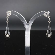 585/14 kt Weißgold Ohrstecker, 2 weiße Diamanten, ca. 0,1 ct, Tropfen