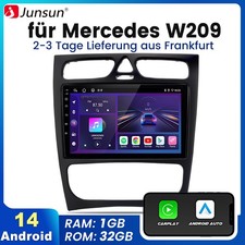 1+32GB Android14 Carplay Autoradio GPS Navi WIFI Für Mercedes Benz CLK W209 W203