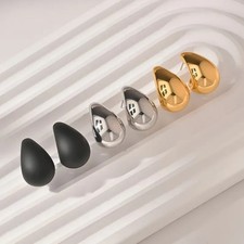 WOW-EFFEKT Tropfen Ohrringe Damen Ohrstecker Silber Gold Schwarz Mode Schmuck