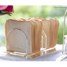 B-WARE Toastständer Versilbert 8 Scheiben Toastbrotständer mit Tablett Toastbrot