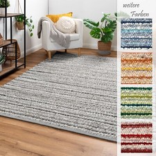 Steffensmeier Handweb Teppich Schwansee, Bunt, mit Fusselstopp, Schurwolle